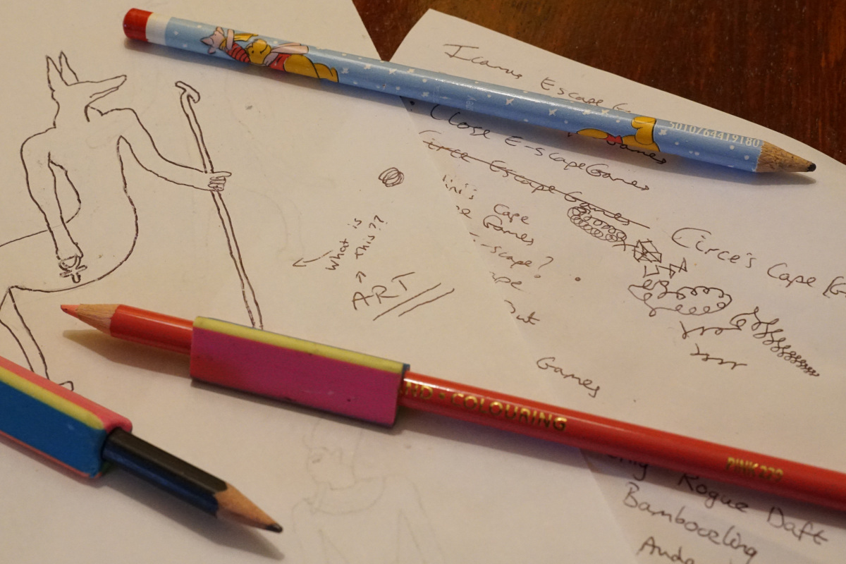 The two people who create our online escape game puzzles